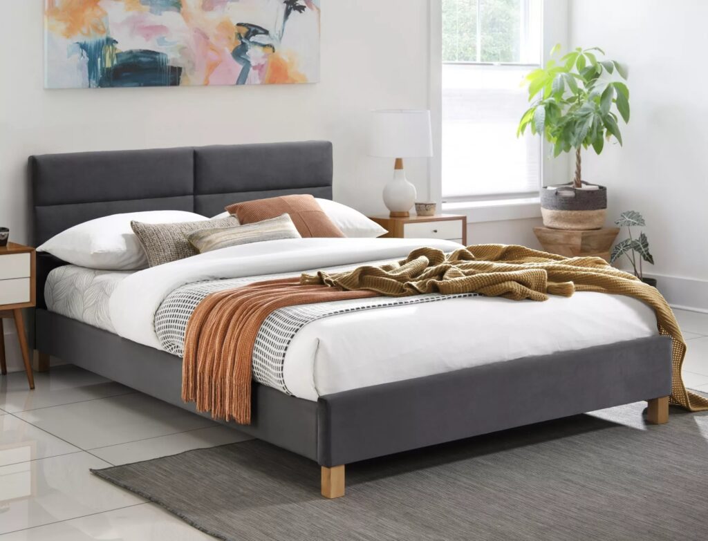 Letto Sierra Velvet grigio – 140×200 cm