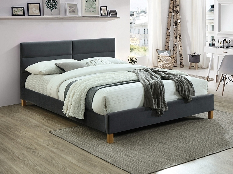 Letto Sierra Velvet grigio – 160×200 cm