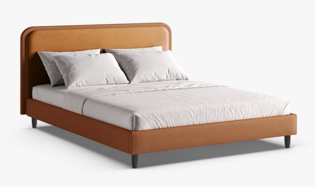 Letto imbottito Aveline in Magic Velvet e pelle vegan Vega – 160×200 cm