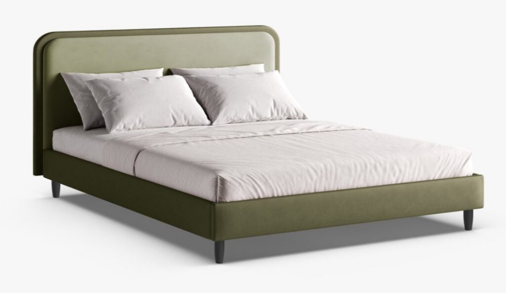 Letto imbottito Aveline in Magic Velvet e pelle vegan Vega – 180×200 cm