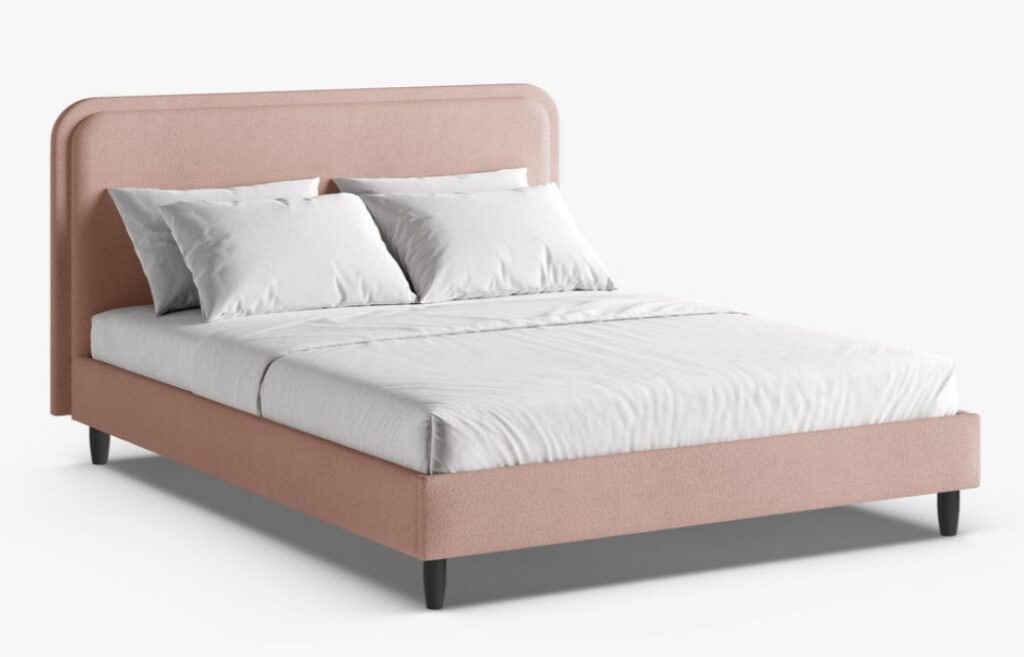 Letto imbottito Aveline in bouclé Baloo – 140×200 cm