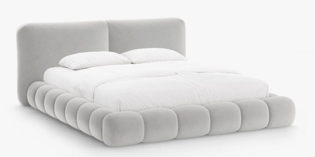 Letto imbottito Solange con contenitore in velluto Magic Velvet – 180×200 cm