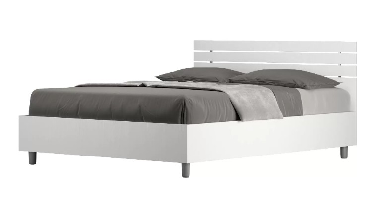 Letto matrimoniale francese senza rete 140x200 testata dritta con doghe