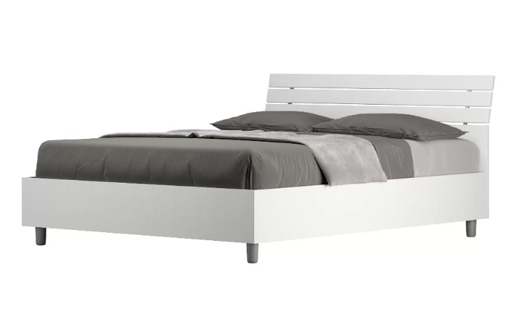 Letto matrimoniale francese senza rete 140x200 testata inclinata con doghe
