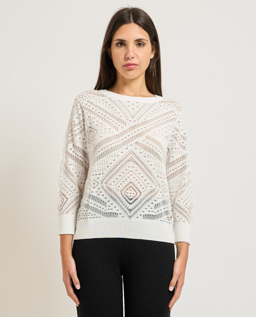 Maglia donna Yes Zee fantasia traforata