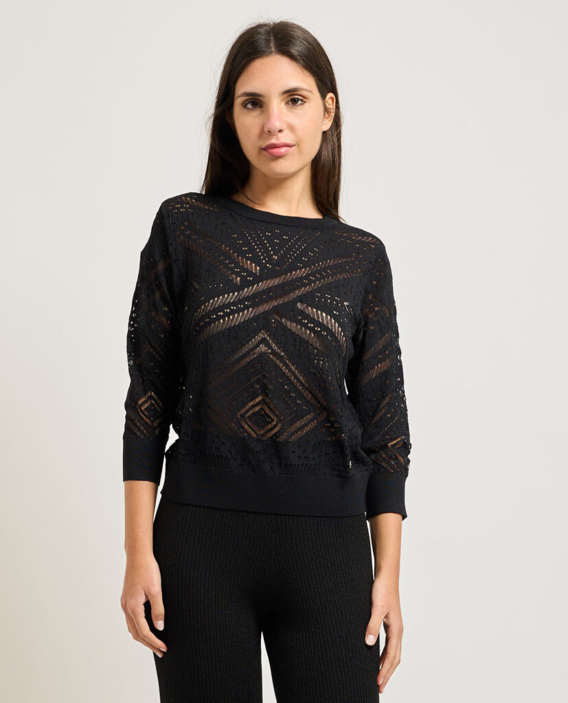 Maglia donna Yes Zee fantasia traforata1