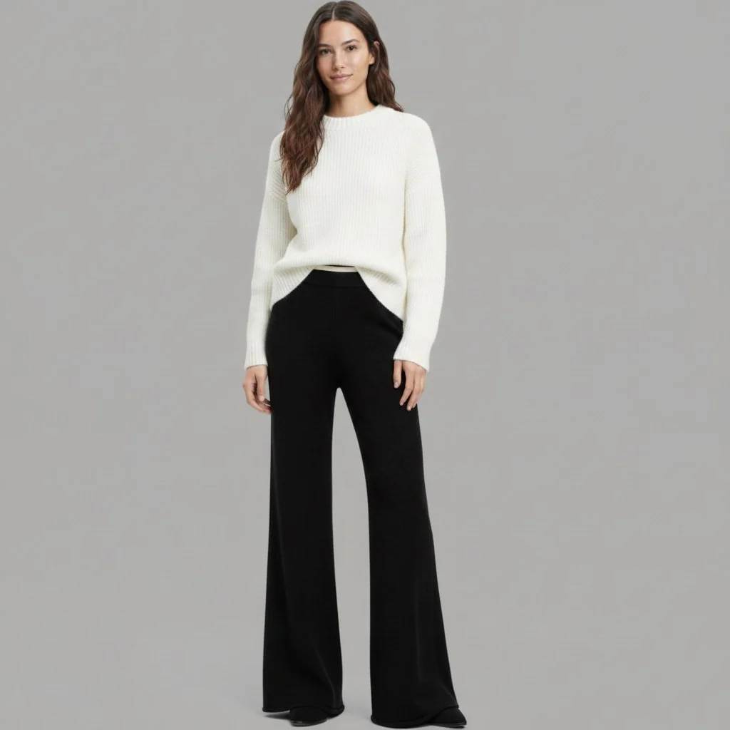 Pantaloni Liu Jo TF6190MS63L in maglia con cintone elastico in vita