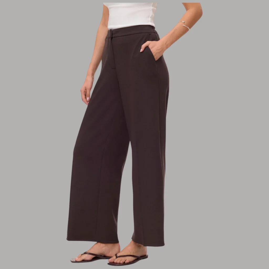 Pantaloni Vero Moda Bellis wide leg vita media con tasche frontali1