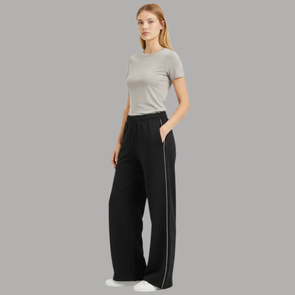 Pantaloni Vero Moda Leo vita alta con dettaglio a contrasto