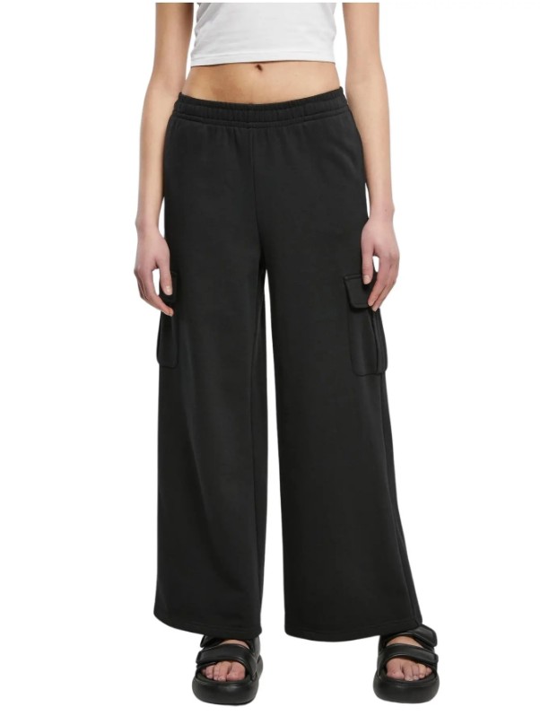 Pantaloni cargo taille haute à jambe large femme grandes tailles Terry