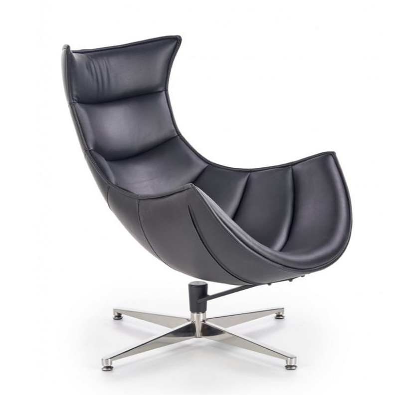 Poltrona imbottita Luxor in nero – H 96 cm
