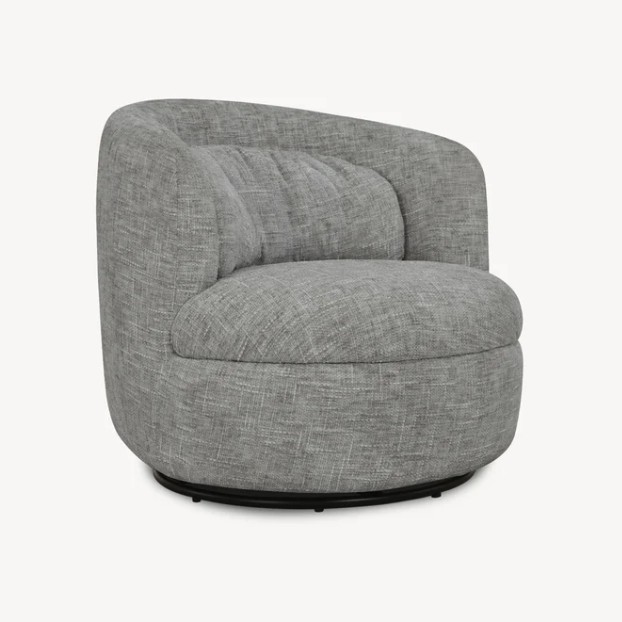 Poltroncina in tessuto Olivia, Grigio Melange