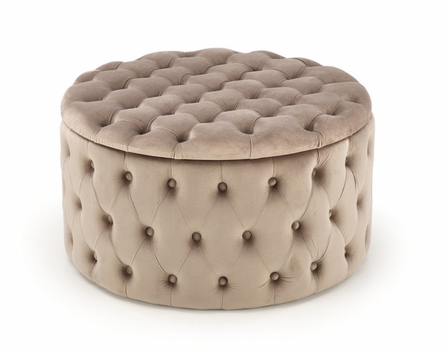 Pouf Nunez in beige – H40 cm