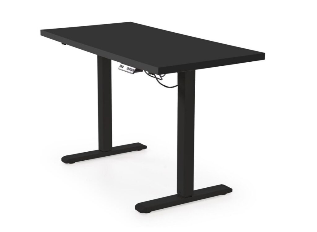 Scrivania regolabile B54 con piano nero e struttura nera – 120x60x75 120 cm