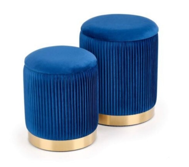 Set di Pouf imbottiti Monty in blu oro