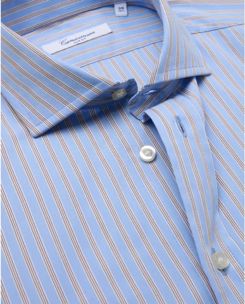 Striped poplin shirt francese