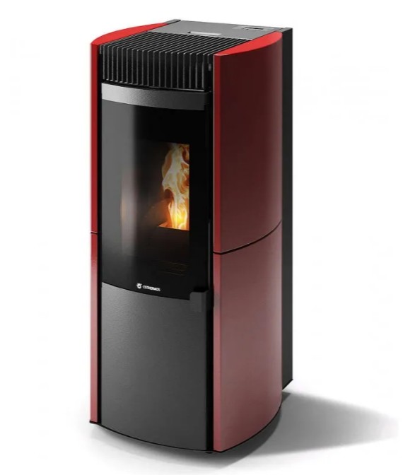 Stufa Garda 9 Plus CS Thermos a pellet, Ceramica Bordeaux