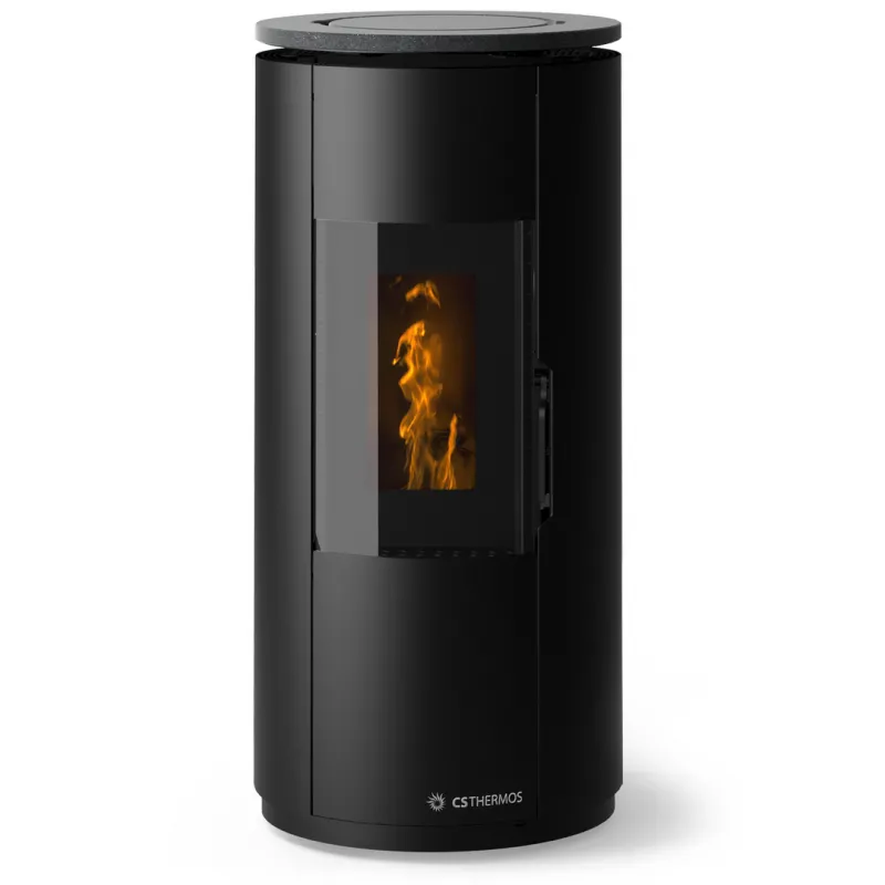 Stufa Leire CS Thermos a pellet, Metallo Nero