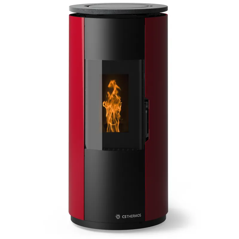 Stufa Leire CS Thermos a pellet, Metallo Rosso