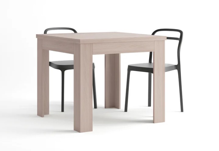 Tavolo Quadrato Allungabile a libro Eldorado, 90x(180)x90 cm, Olmo Perla