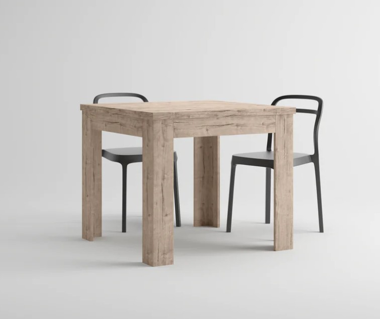 Tavolo Quadrato Allungabile a libro Eldorado, 90x(180)x90 cm, Quercia