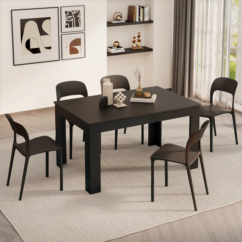 Tavolo allungabile Cucina, Easy, 140(220)x90 cm, Nero Frassino