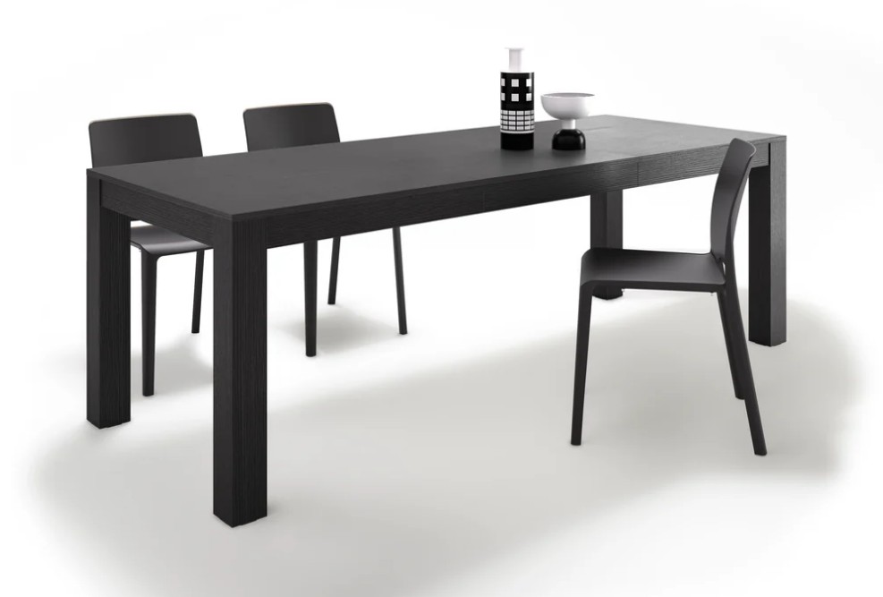Tavolo allungabile Rachele 160(225)x90 cm, Nero Frassino