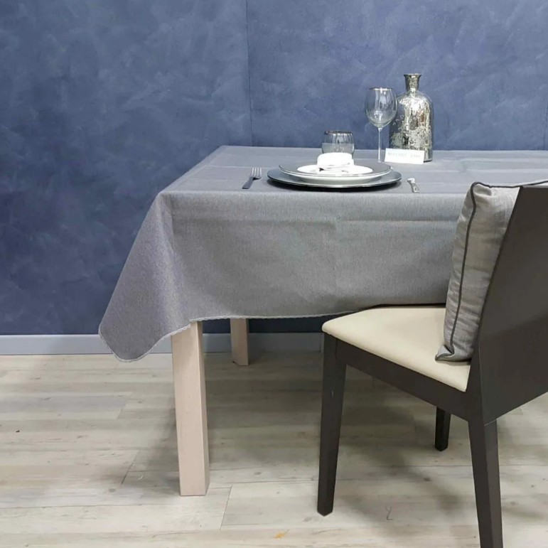 Tovaglia Antimacchia Quadrata per Ristoranti Colore Grigio Venezia