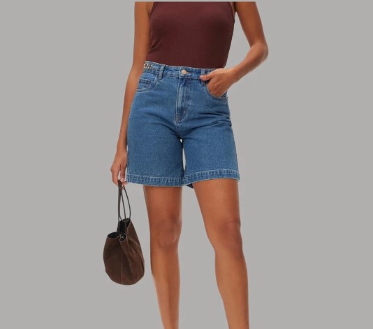 Vero Moda Bermuda Jeans Vita Alta