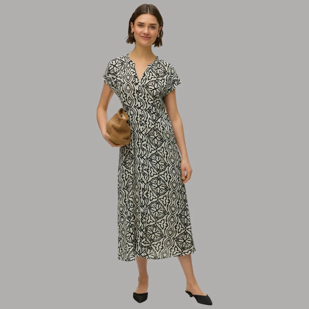 Vero Moda vestito lungo viscosa senza maniche stampa ripetuta regular fit
