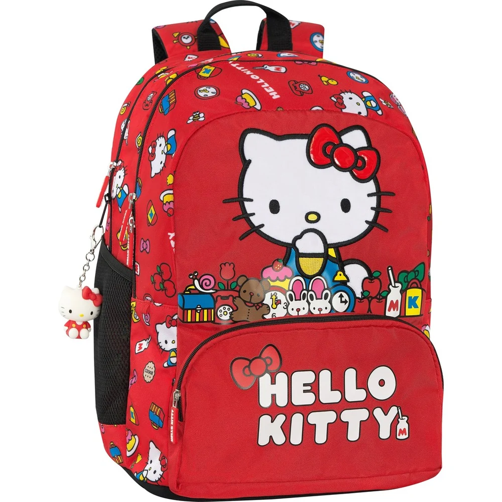 Zaino organizzato Hello kitty Rosso1