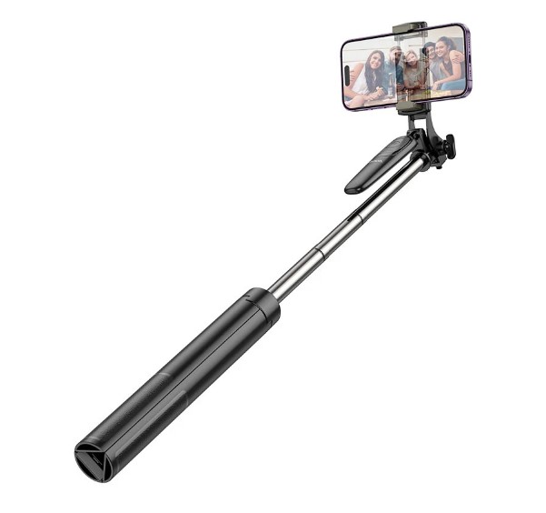Bastone selfie Bluetooth HOCO K19 Soul Live Broadcast, universale, nero