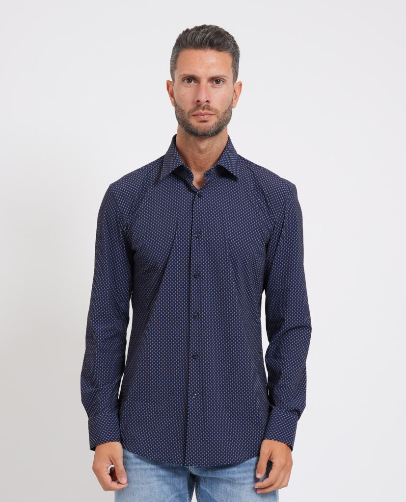 Camicia slim fit uomo Boss in tessuto elasticizzato