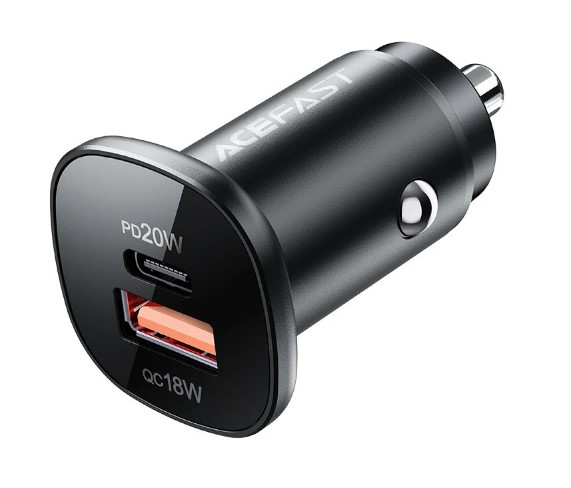 Caricabatterie Auto Acefast B1, 38W, 3A, 1 x USB A 1 x USB C, Nero