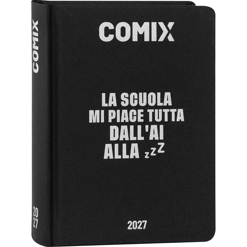 Diario 16 Mesi 2026 27 COMIX Giornaliero Standard Nero Argento