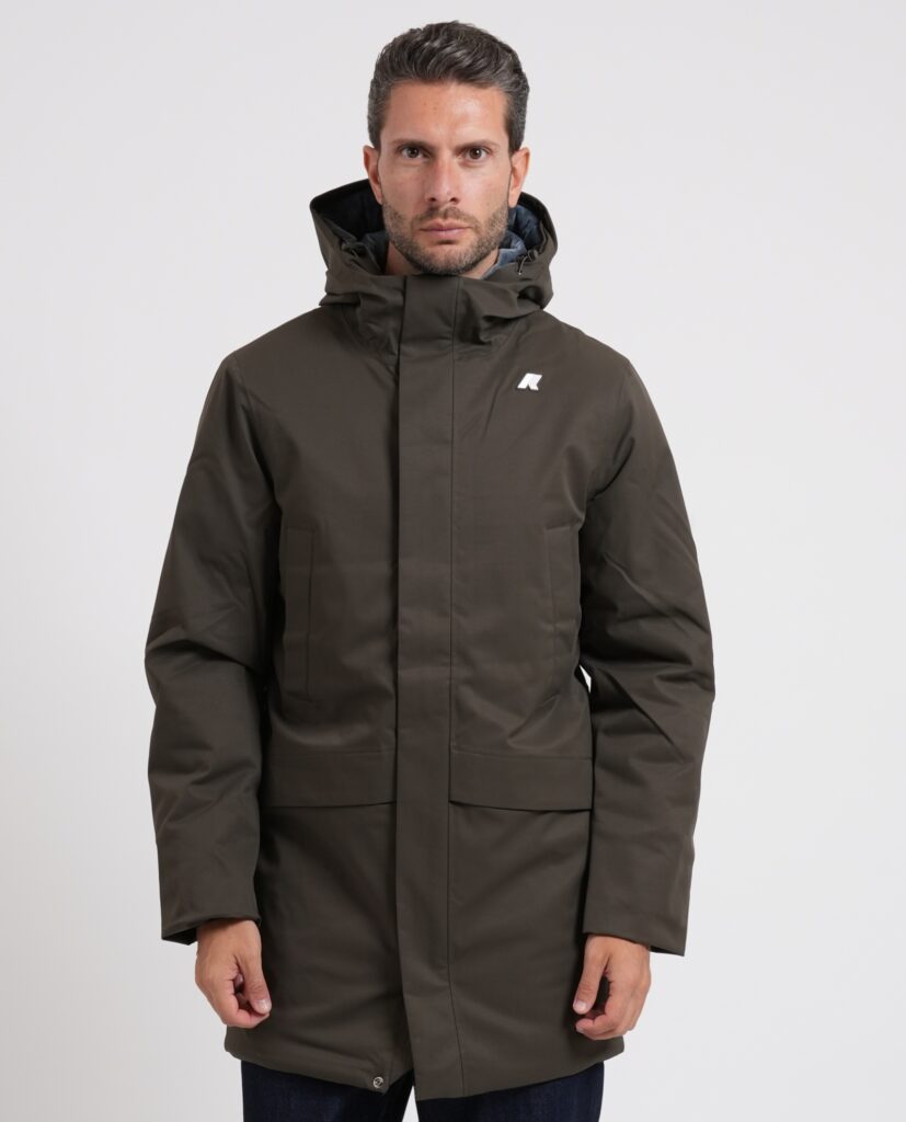 Giacca uomo lunga Jarno Twill Marmotta di K way