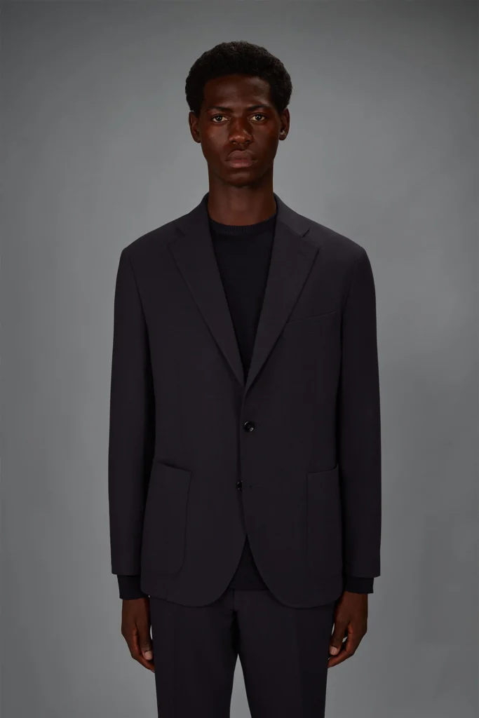 Giacca uomo monopetto sfoderata in jersey regular fit