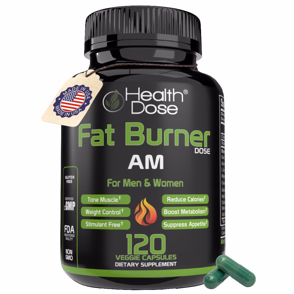 HealthDose Fat Burner AM. Weight Control & Metabolism Boost. 120 Softgels