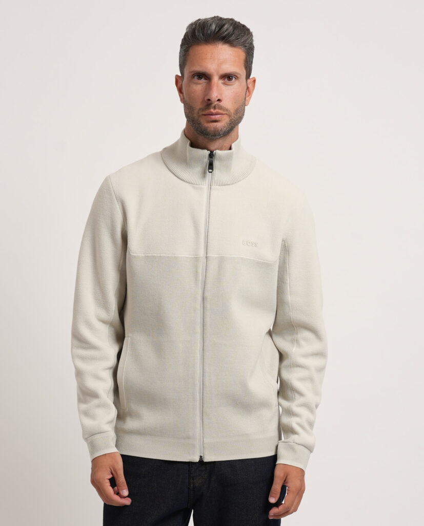 Maglione ibrido Boss uomo in tessuto elasticizzato