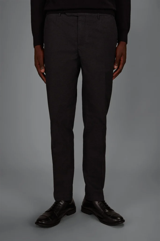 Pantalone uomo classico in twill melange regular fit