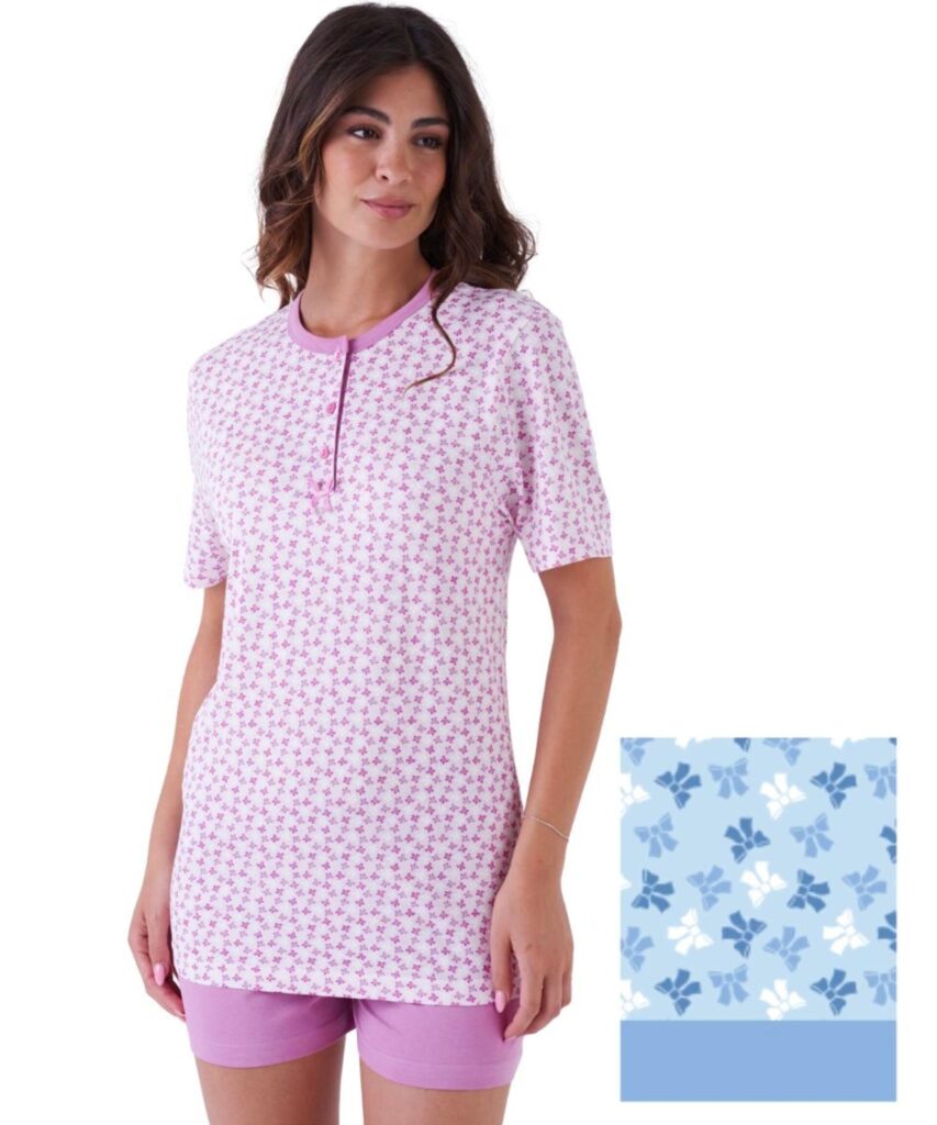 Pigiama donna CALIBRATO a manica corta in cotone Karelpiu' KE0042
