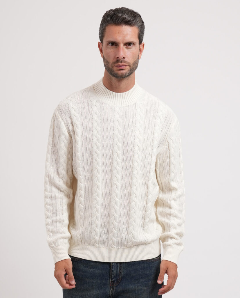 Pullover uomo Armani Exchange con trama a trecce1