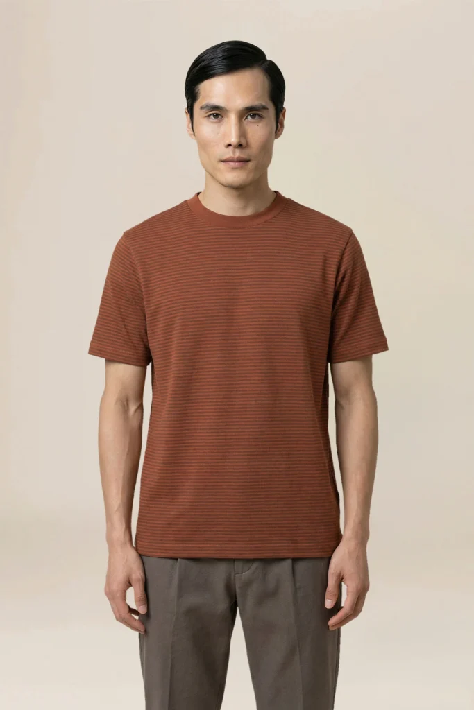 T shirt uomo in jersey cotone righe