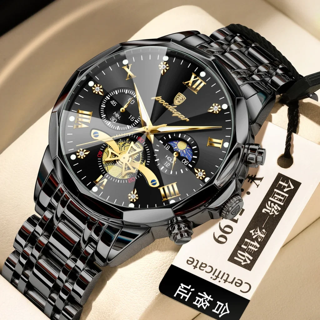 Waterproof Multifunctional Trendy High end Luminous Men's Quartz Watch