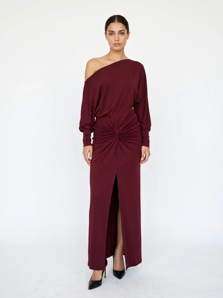 Abito Bordeaux in Jersey Stretch
