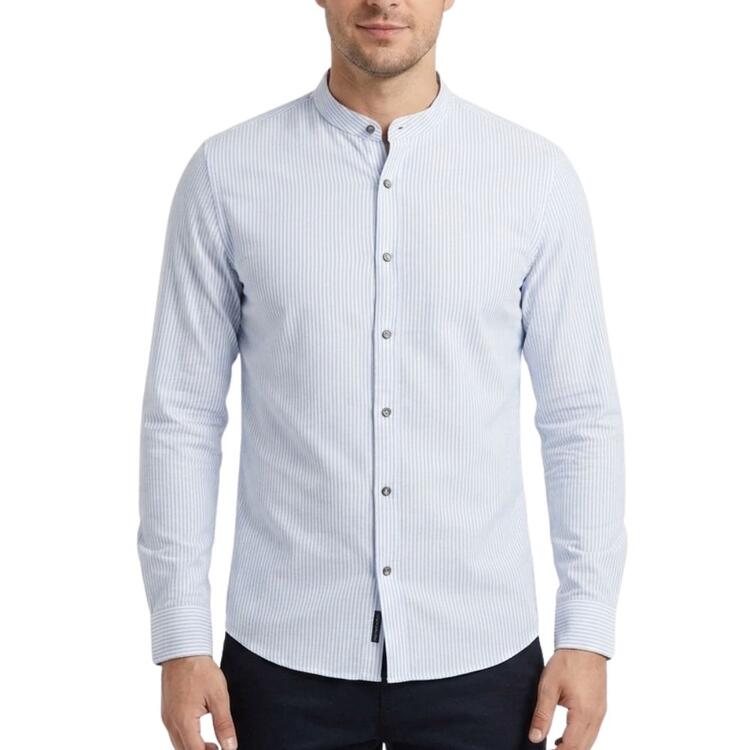 Camicia Uomo Rigata Misto Lino Be Misitc