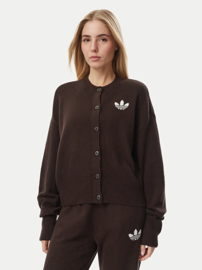 Cardigan Essentials IA4455 Marrone scuro Loose Fit