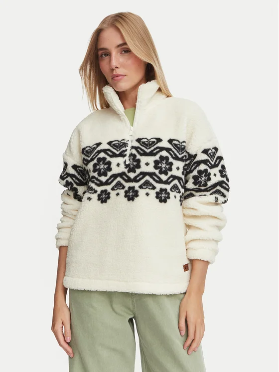 Felpa di pile ERJPF03178 Crema Relaxed Fit Roxy