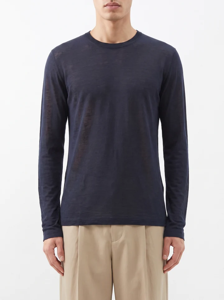 Girocollo Uomo in Cashmere Blu Finezza