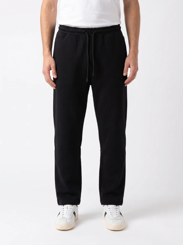 Pantalone Uomo in Felpa Nero con Coulisse